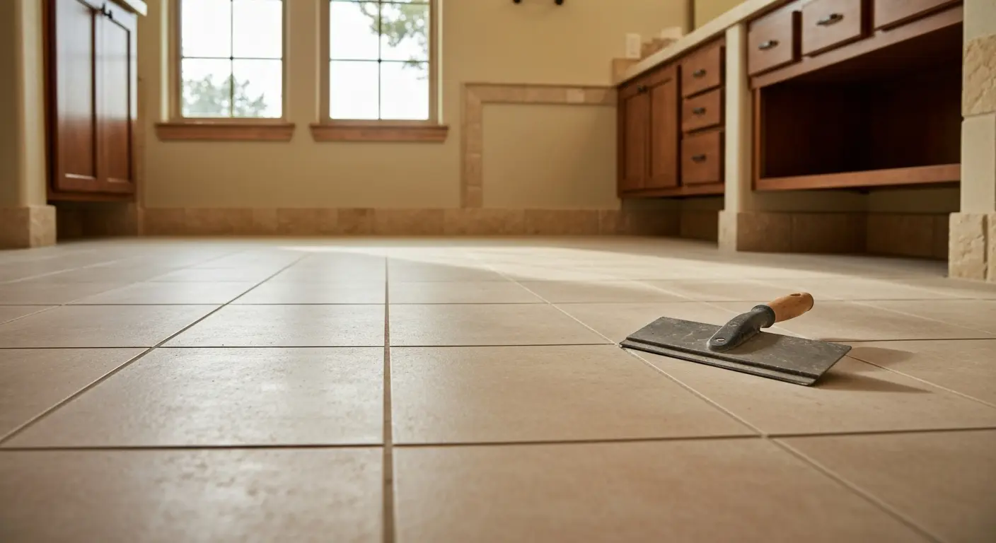 Bathroom flooring installation