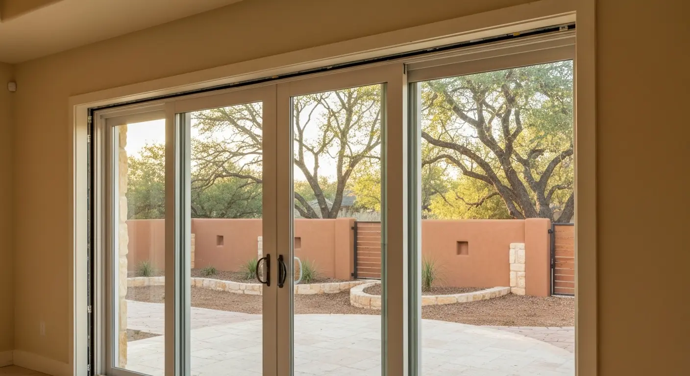 Patio door installation in San Antonio home