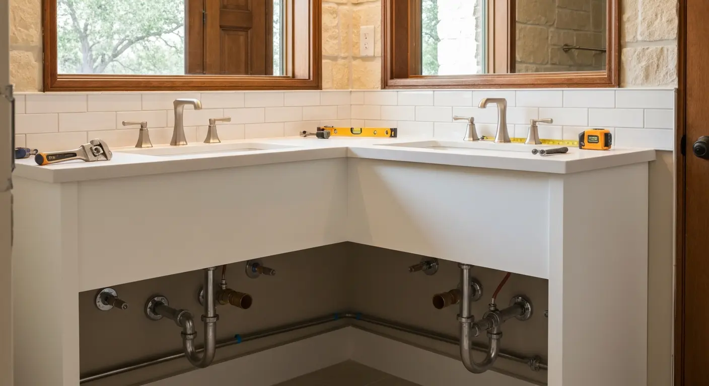 Bathroom vanity installation project