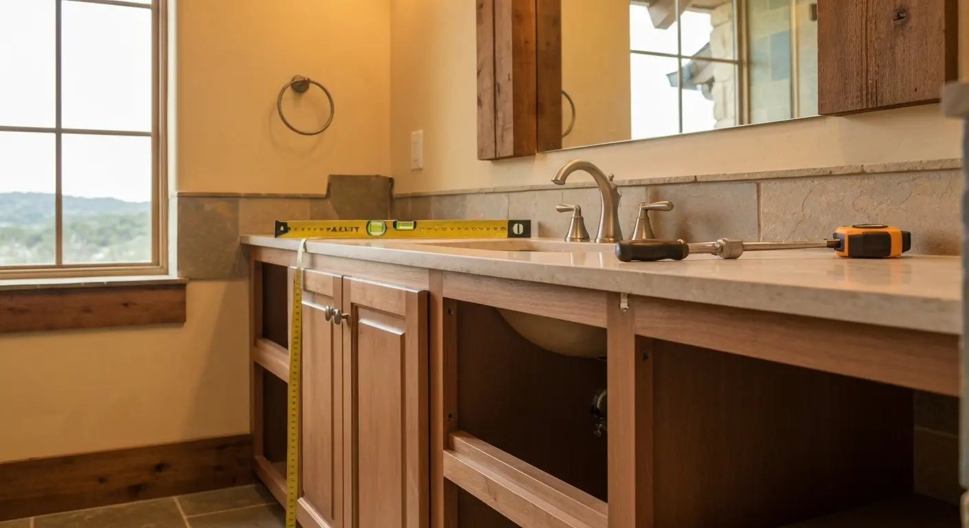 Bathroom vanity installation