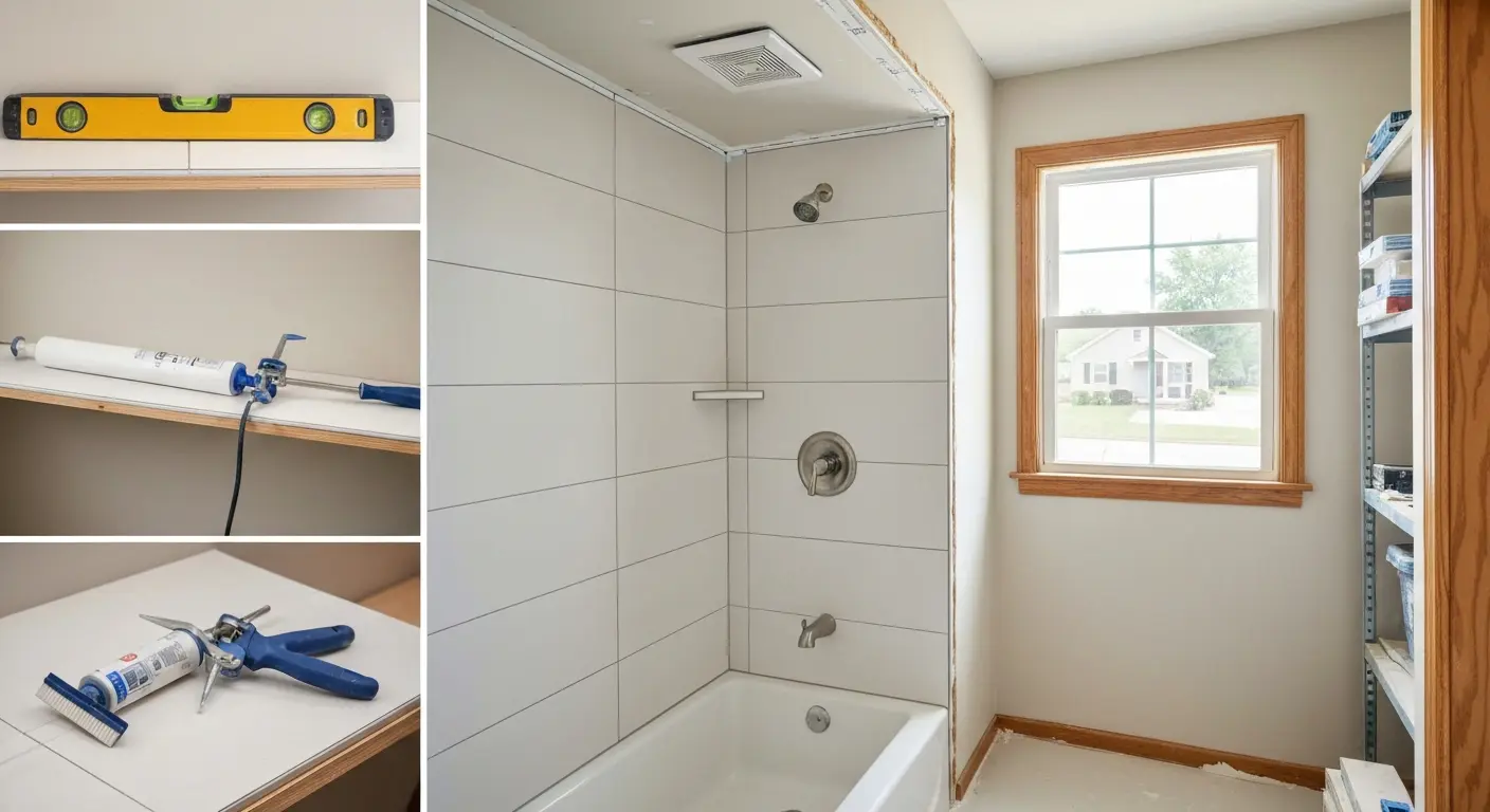 Bathroom with moisture-resistant materials