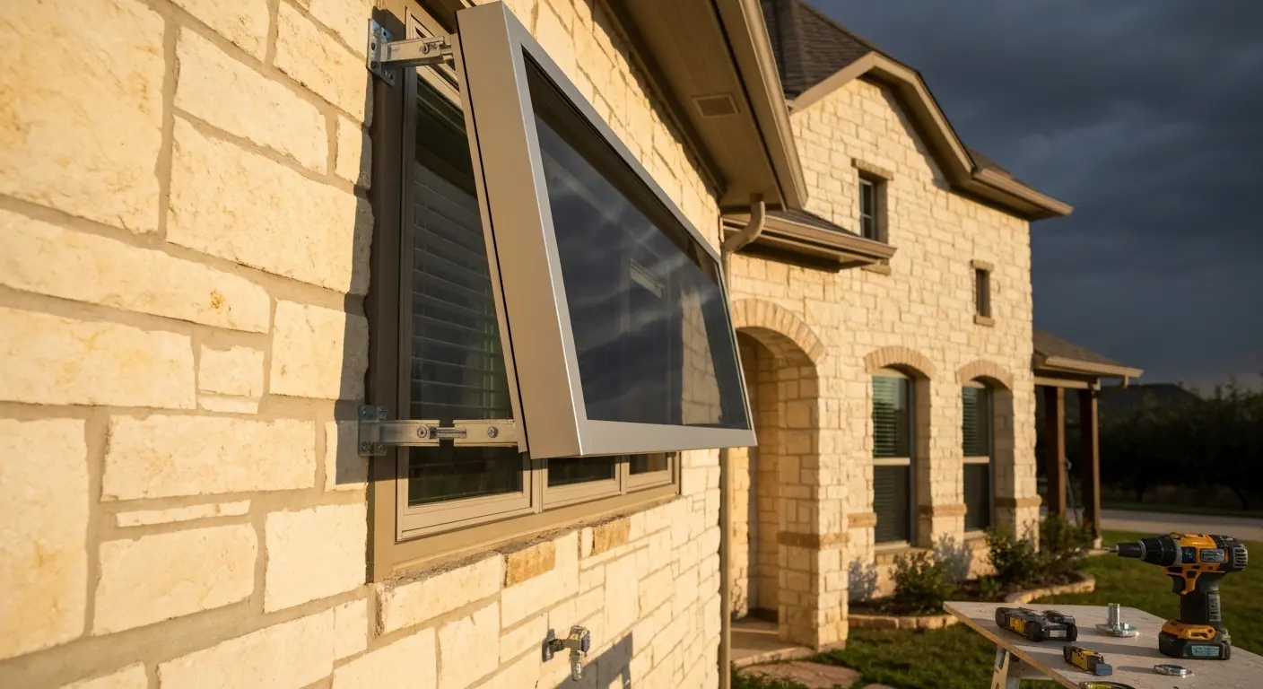 Storm protection window shields