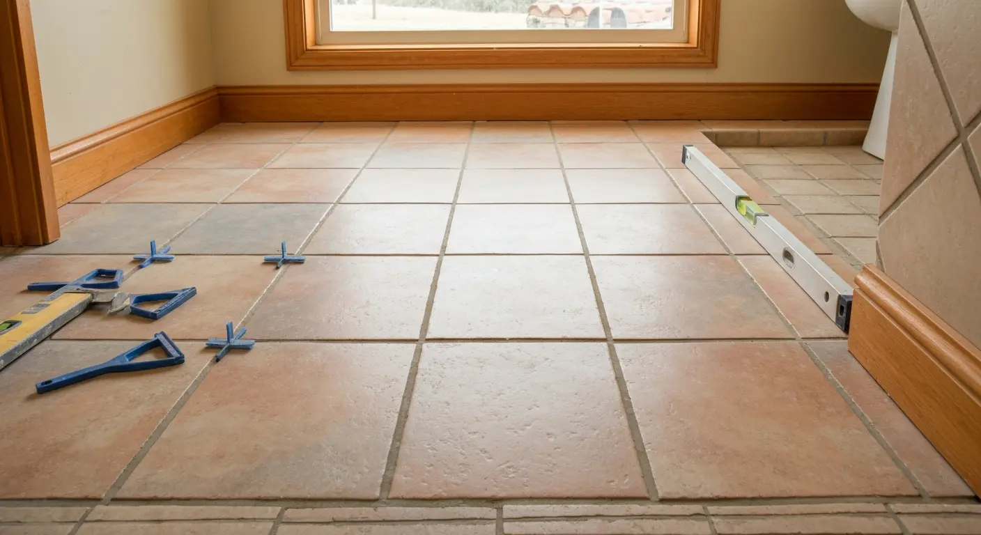 Bathroom flooring installation