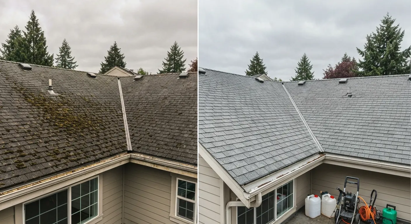 Roof cleaning service