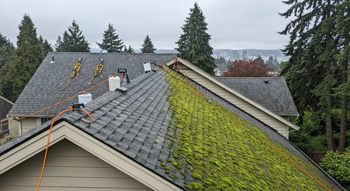 Roof cleaning and moss removal Seattle