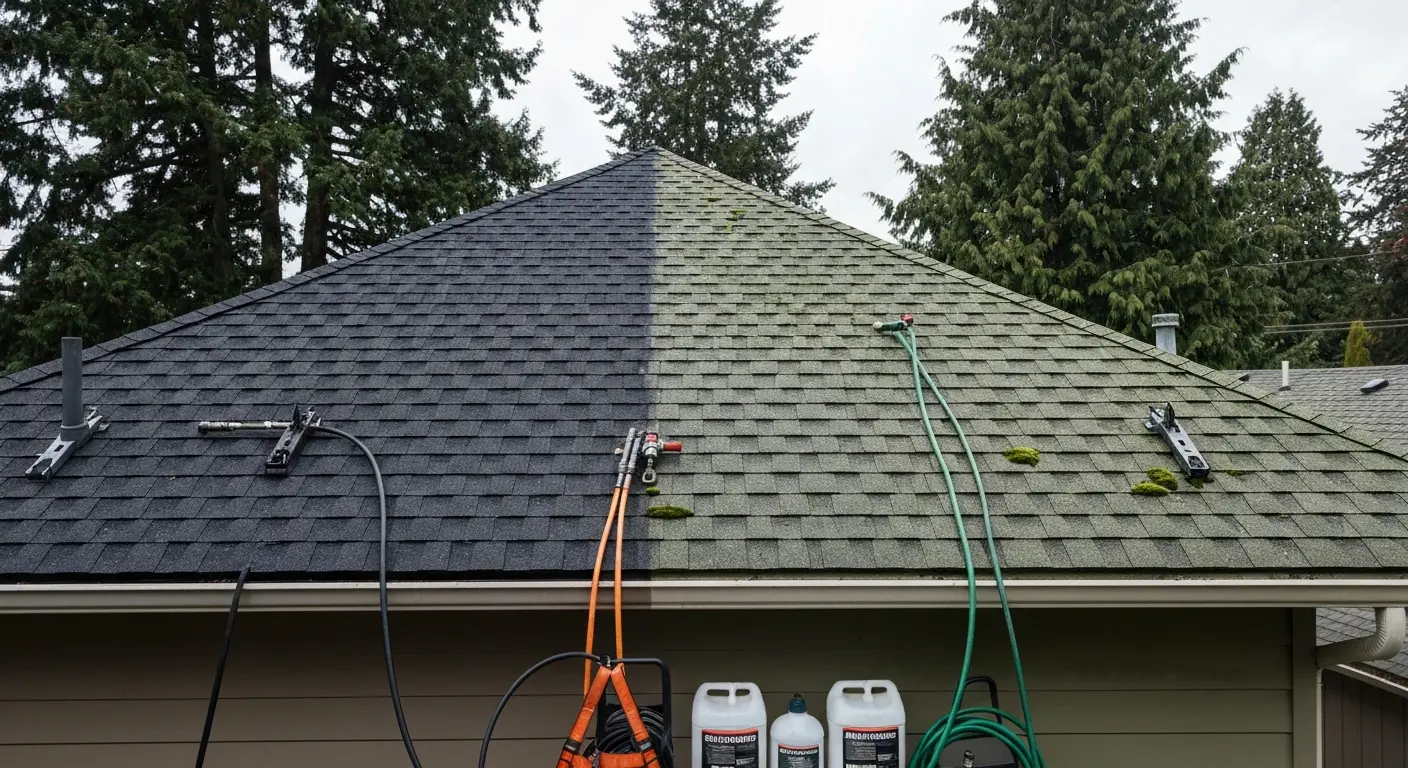 Roof cleaning service