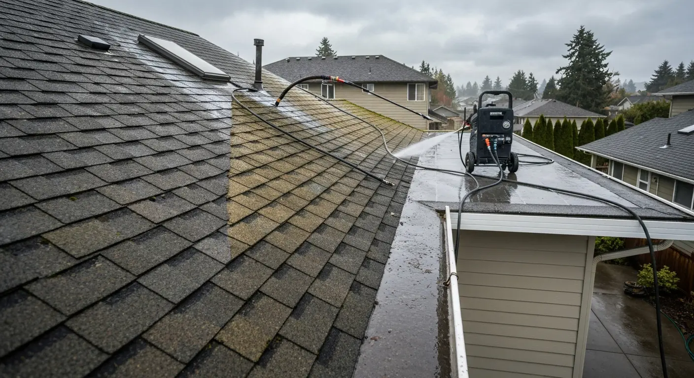 Roof cleaning and maintenance near SeaTac airport
