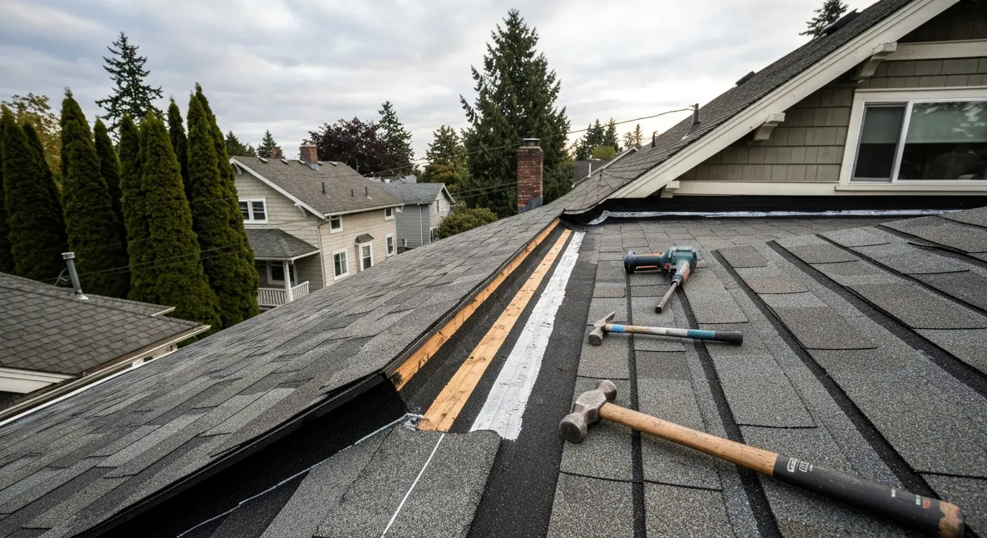 Roof repair in Lakewood neighborhood