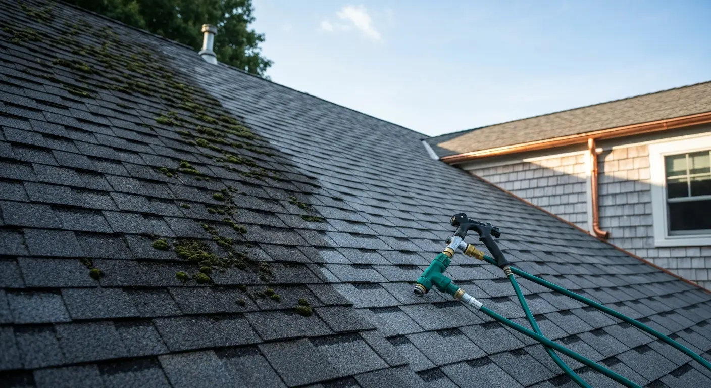 Moss treatment and roof cleaning