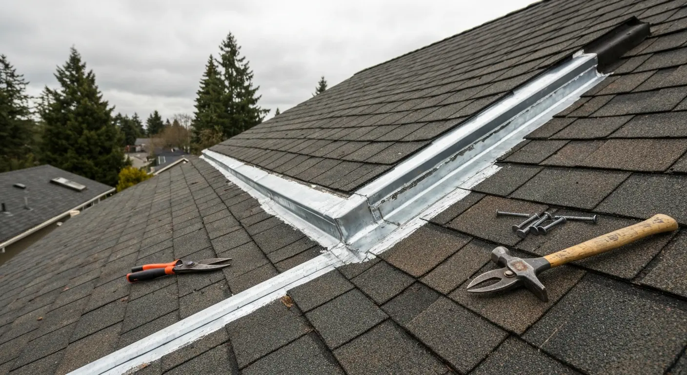 Roof repair on University District home