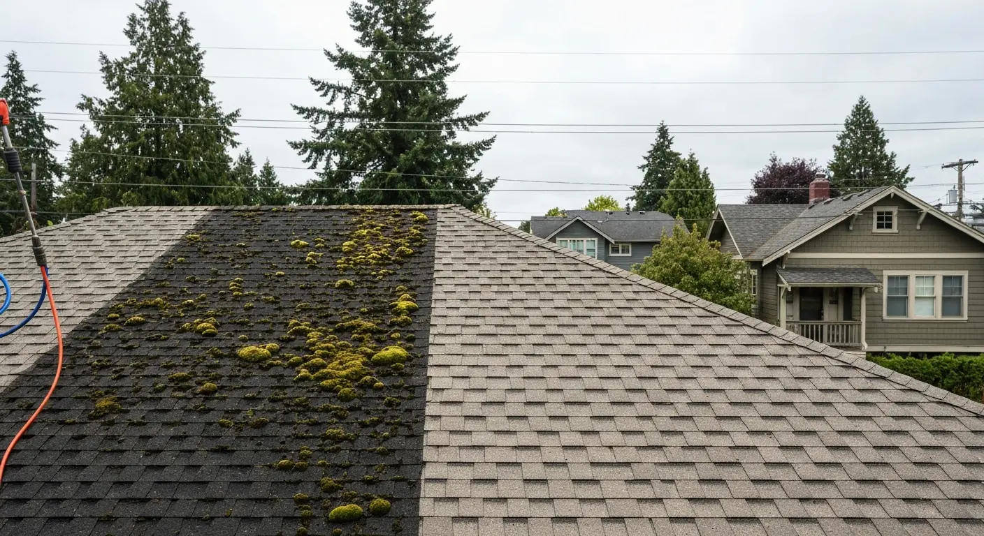 Roof cleaning service