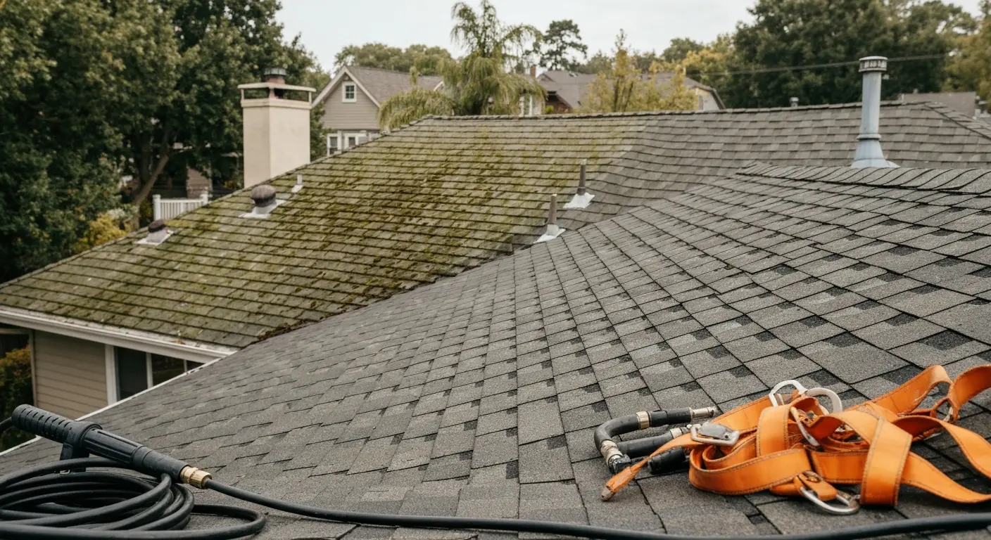 Roof cleaning service