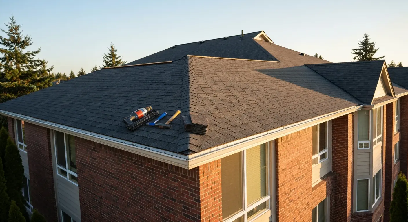 Full roof replacement on student housing building