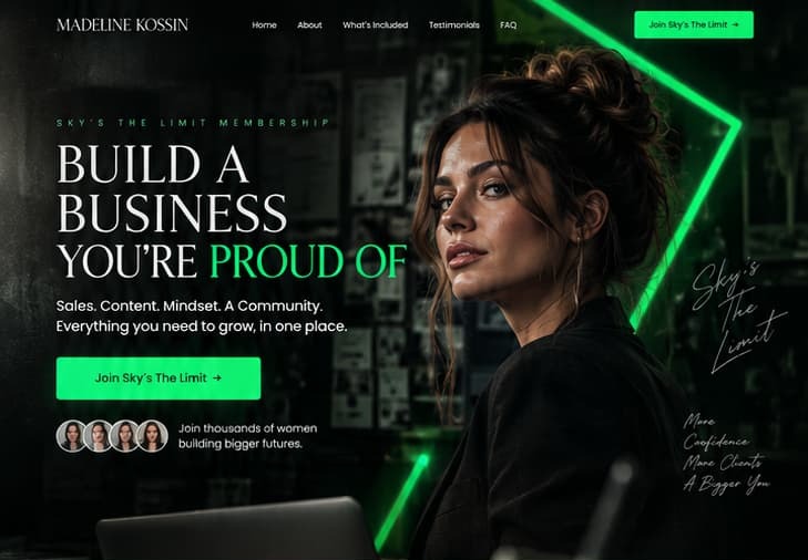 Membership Landing Page, Funnels