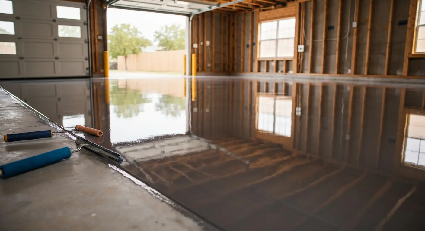 Epoxy floor coating installation