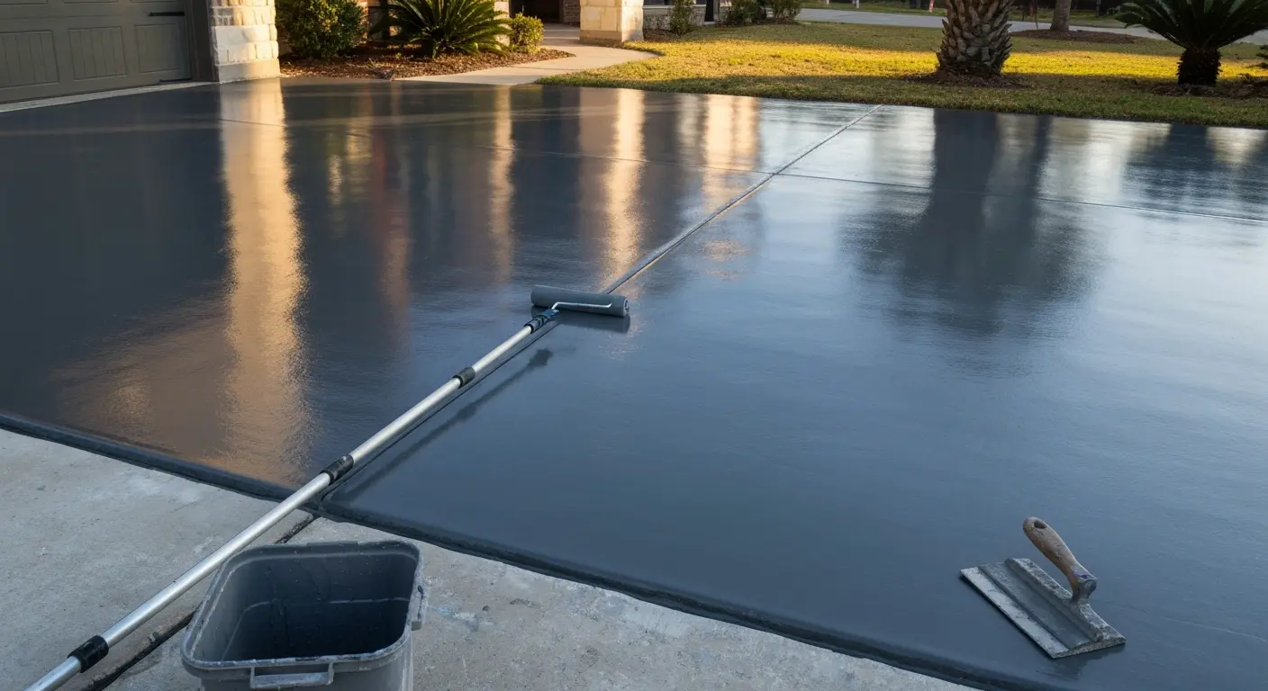 Polyespartic floor coating application