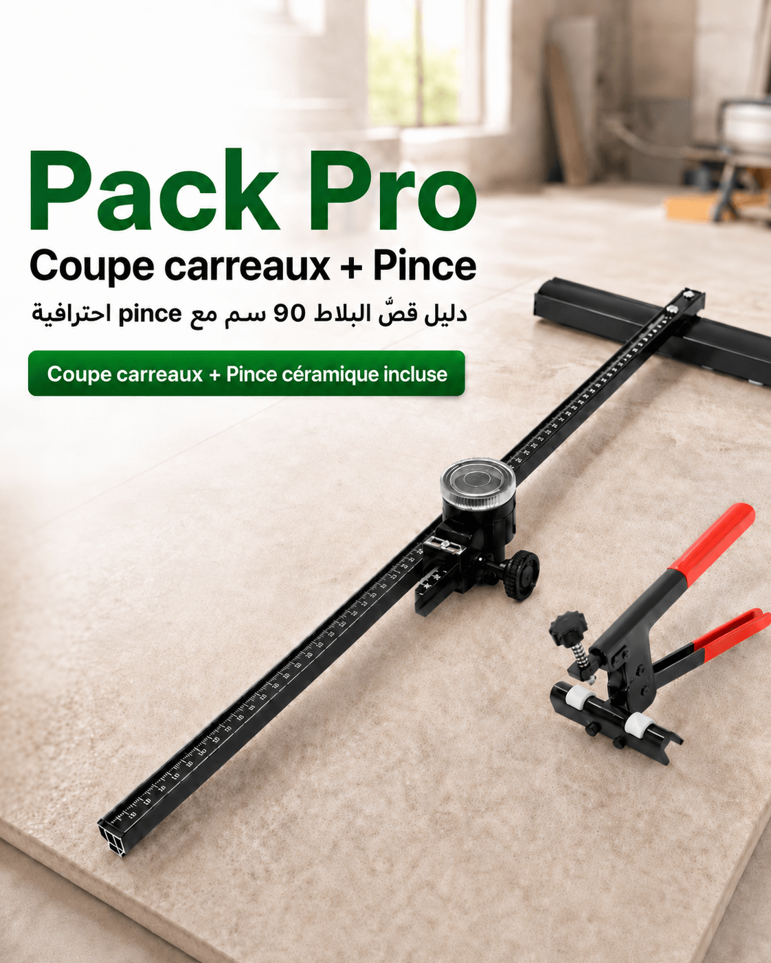 Pack Pro coupe carreaux 900mm avec pince céramique incluse
