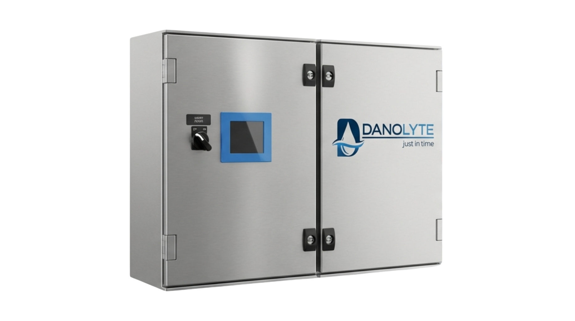 A Danolyte HOCl generator cabinet, the kind our family designs and builds
