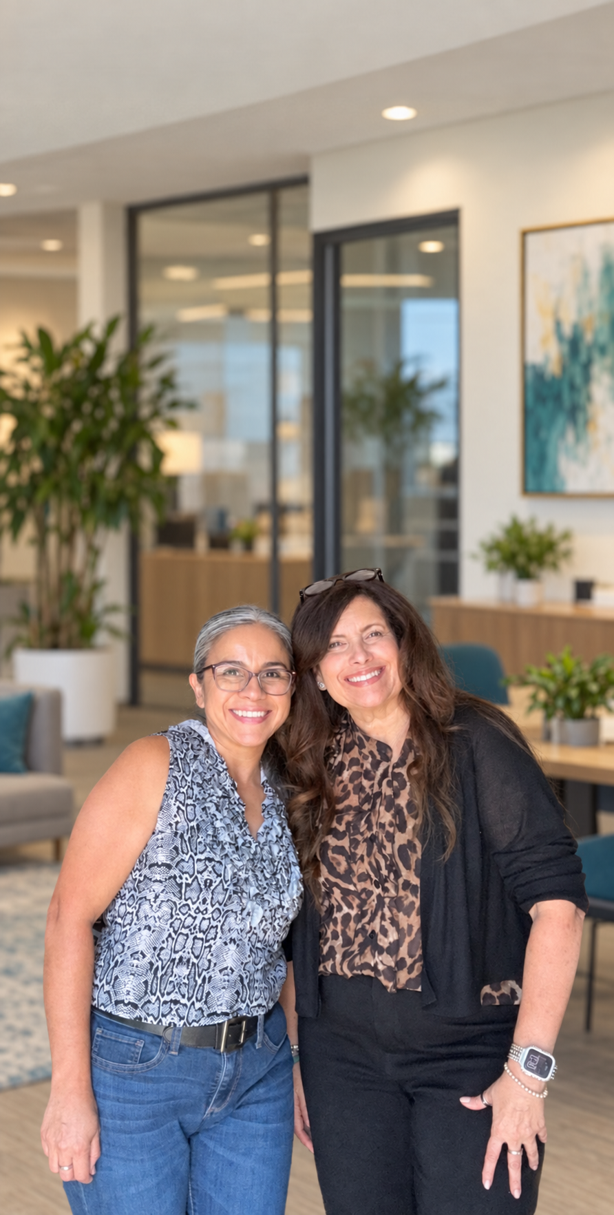 Lupe and Harlene smiling together