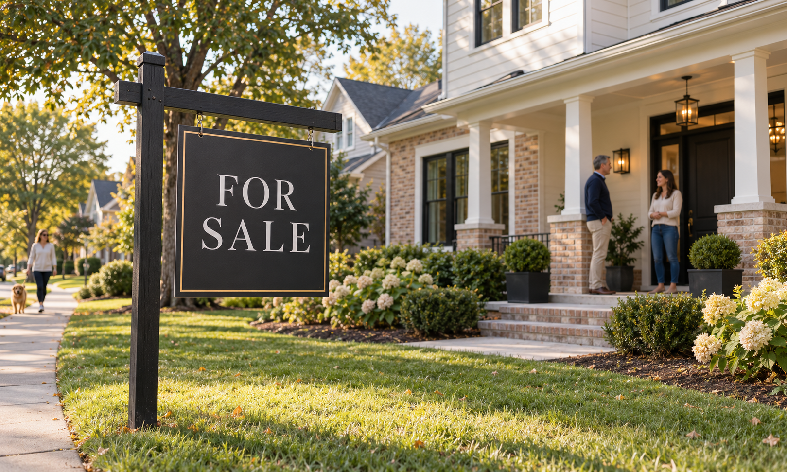 A for sale board, illustrating listings as the real business.