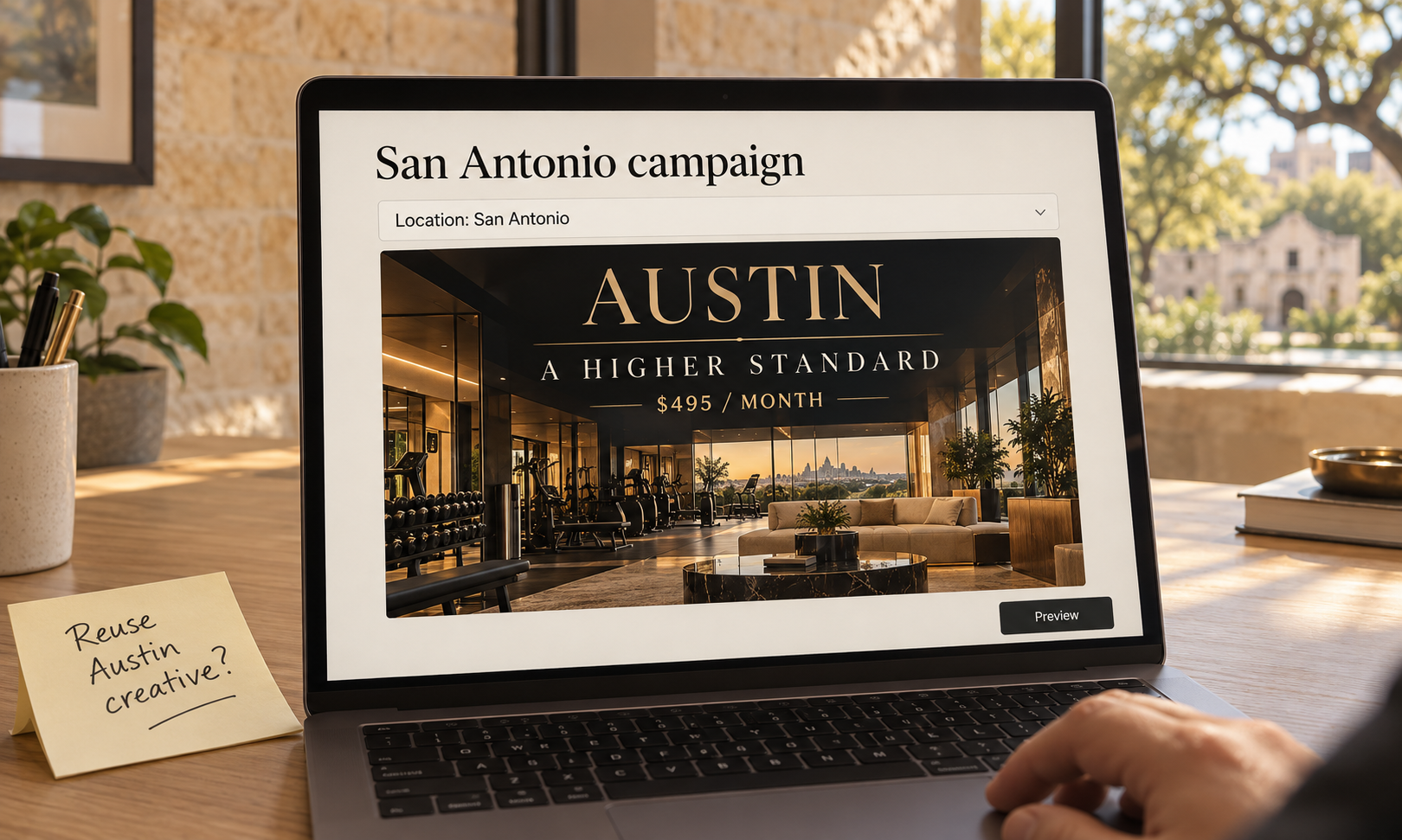 Austin creative pasted into a San Antonio campaign.
