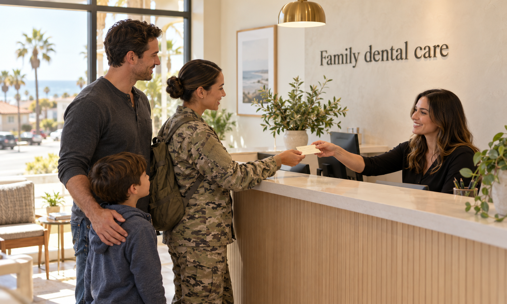 A military family, illustrating a large local audience.