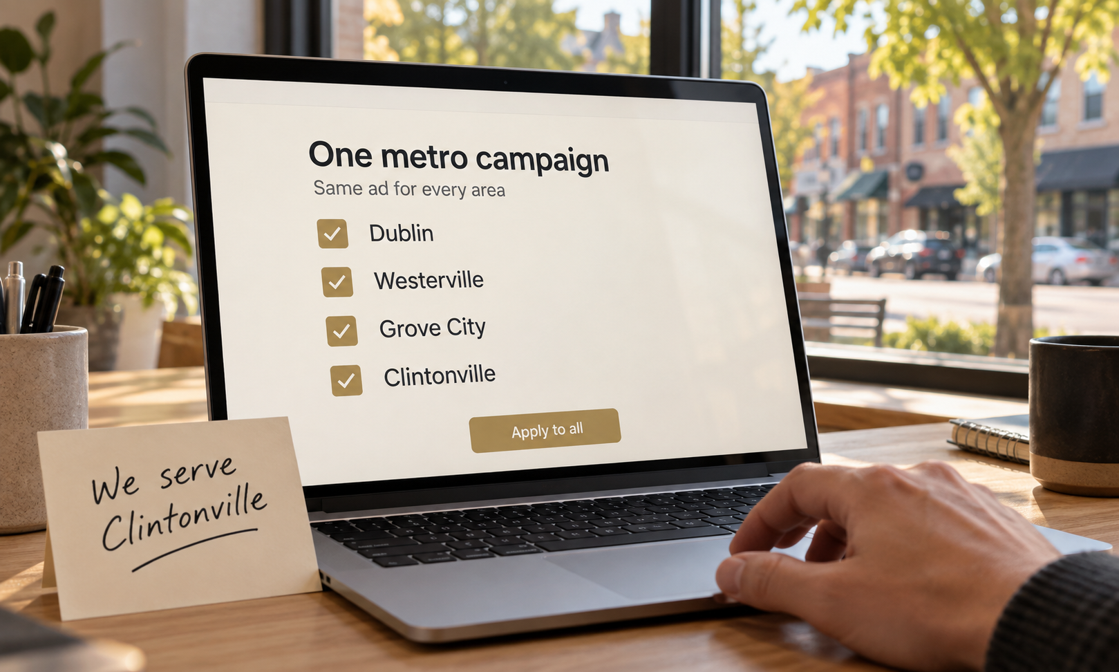 Separate towns covered by one metro wide campaign.