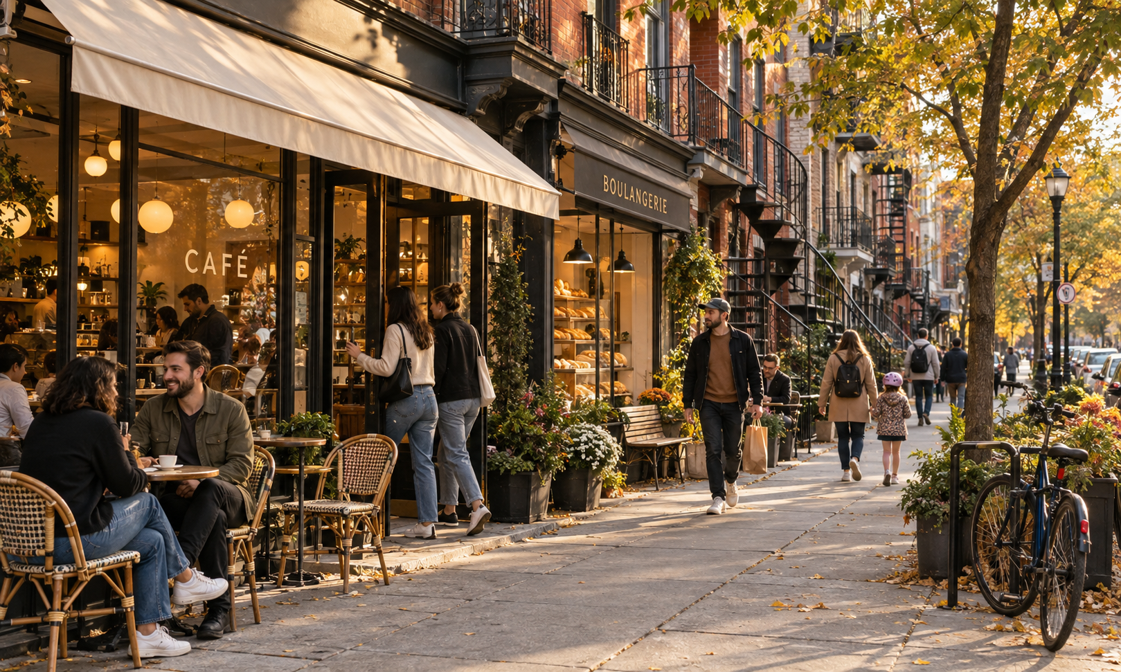 A walkable neighborhood where people choose what is nearby.