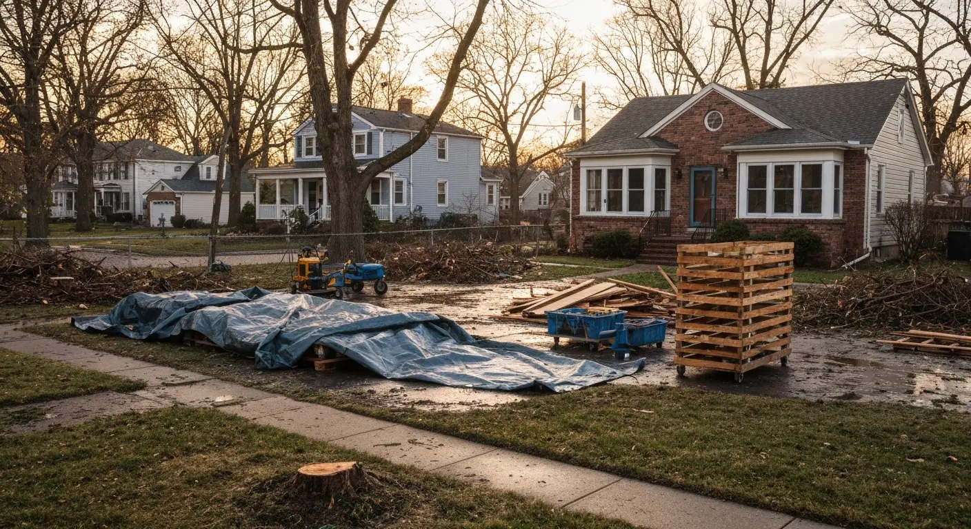 Storm damage cleanup