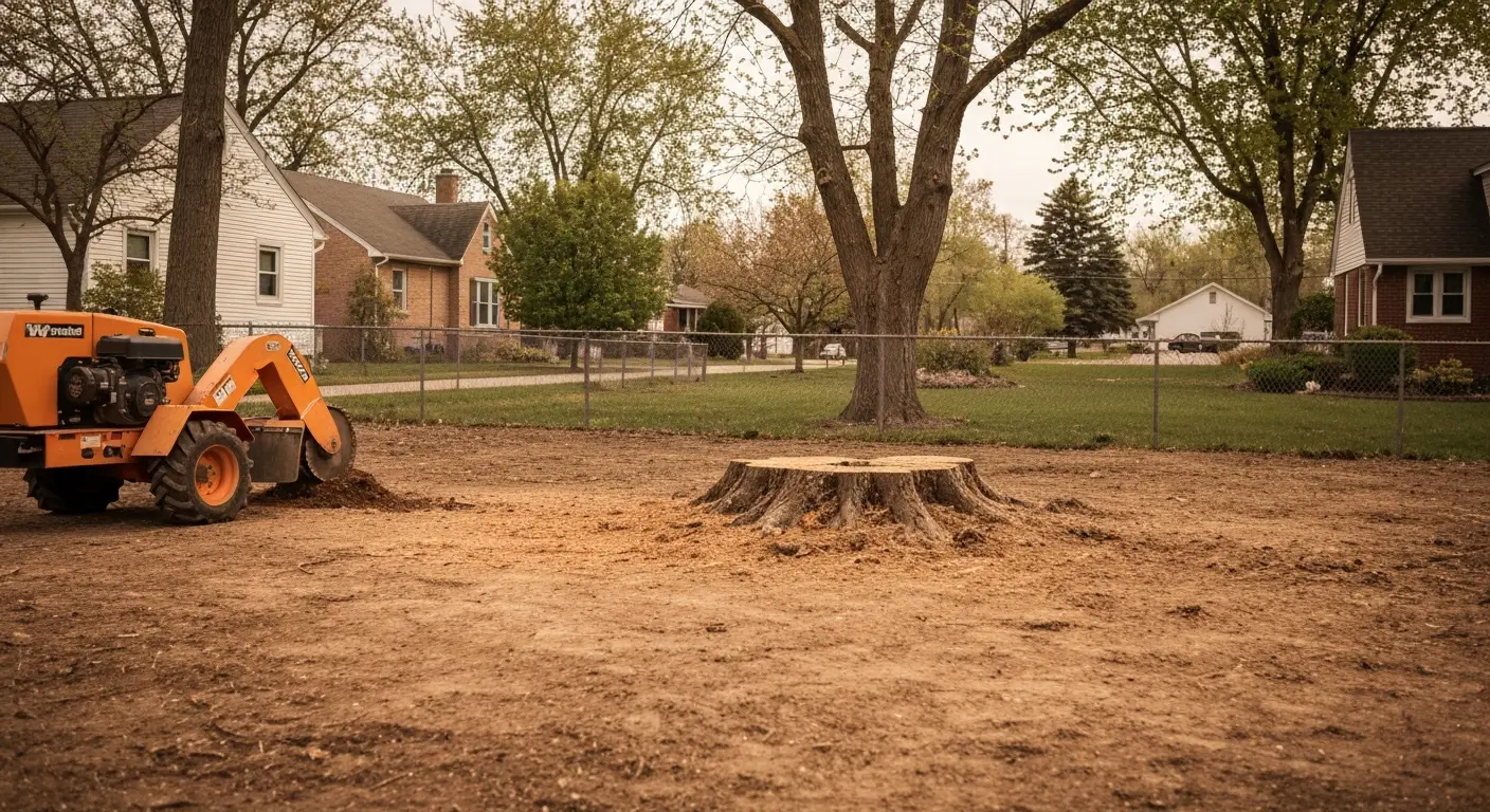 Stump grinding service
