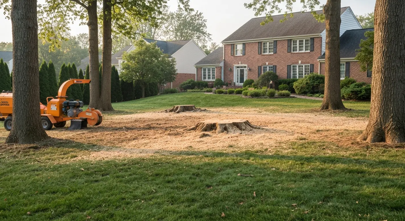 Safe tree removal in residential area