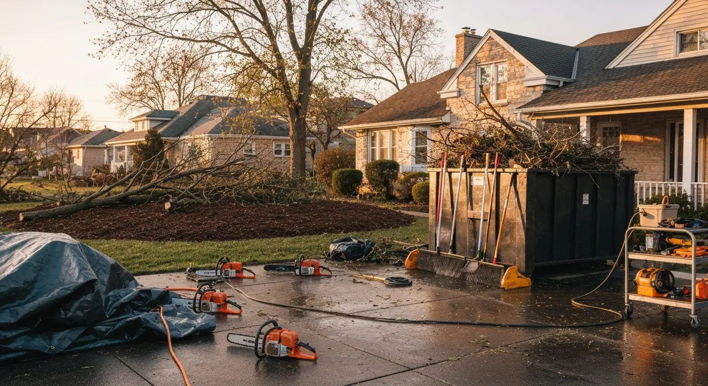 Storm damage cleanup