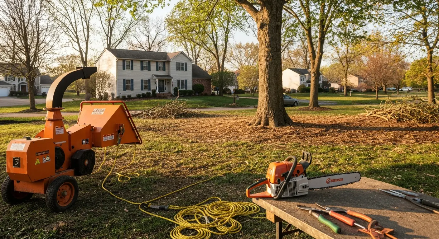 Tree removal near house