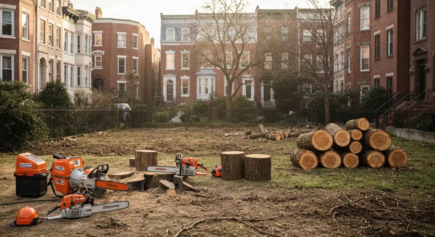 Tree removal in progress
