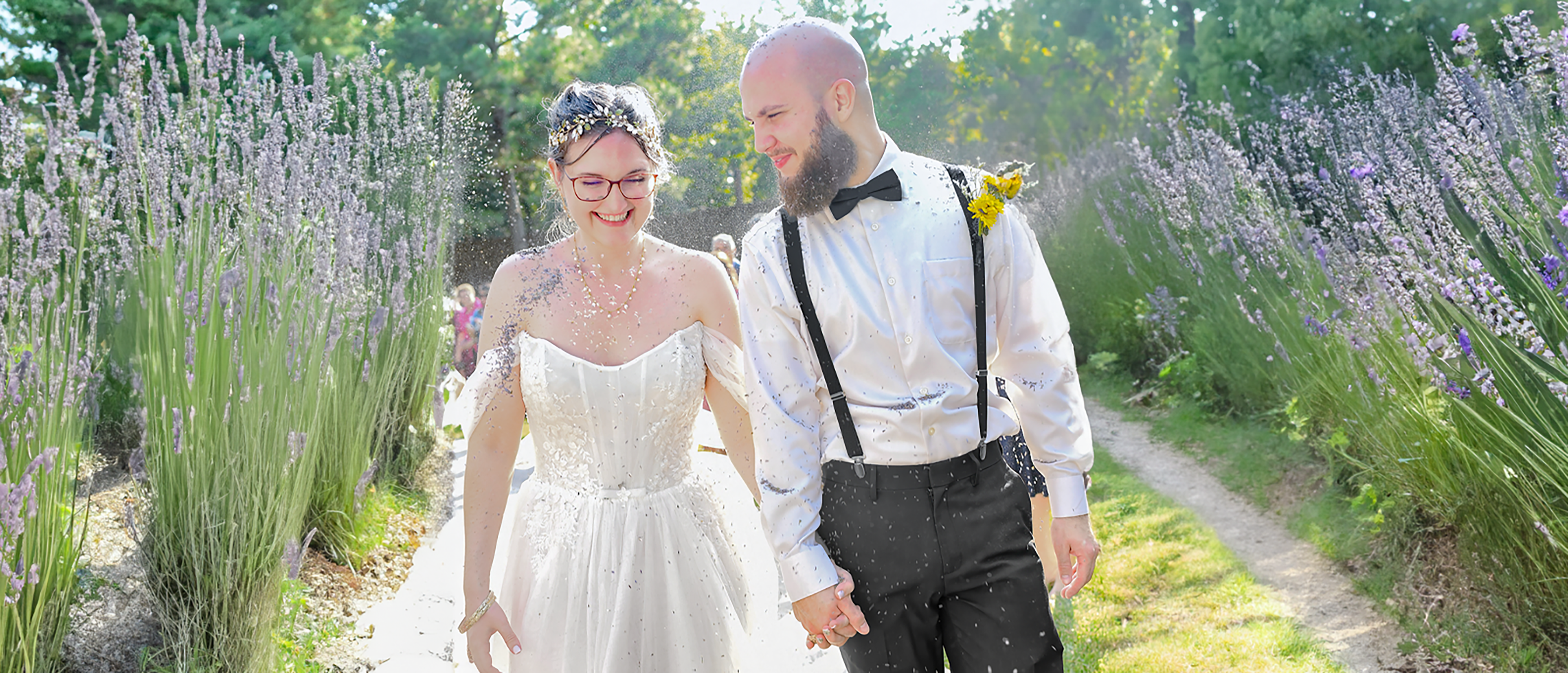 lavender wedding exit