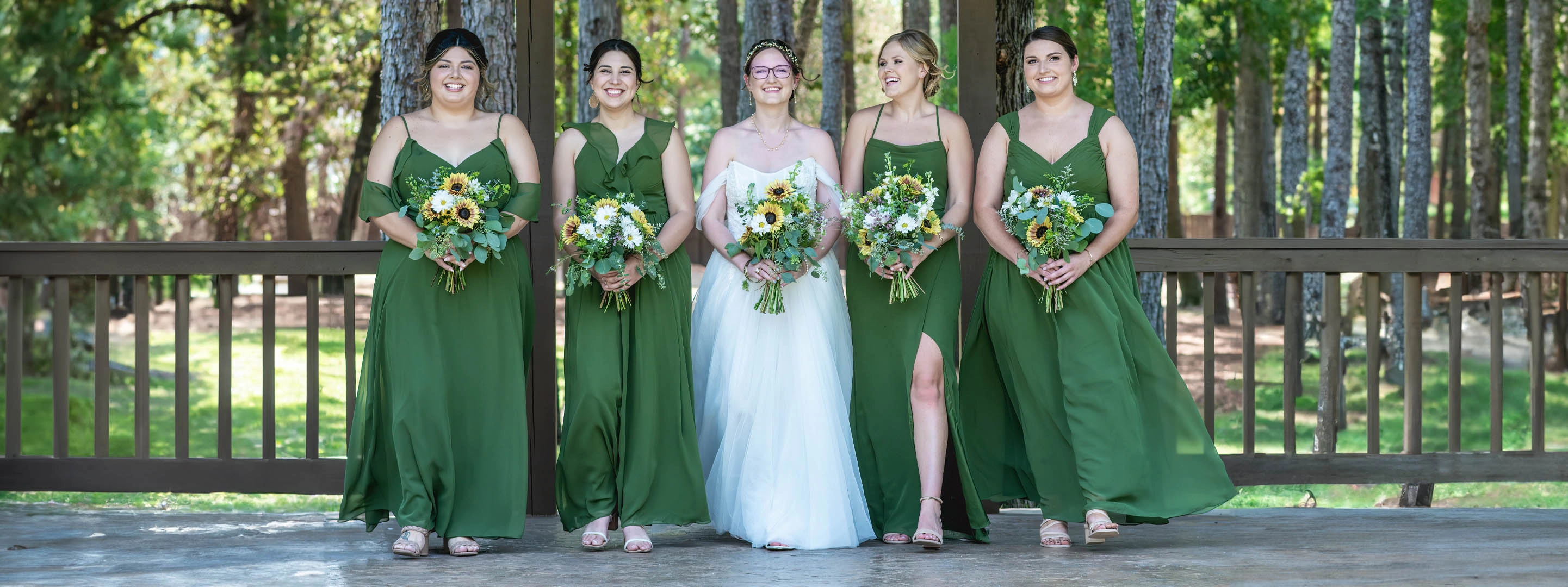 Bride with her bridesmaids