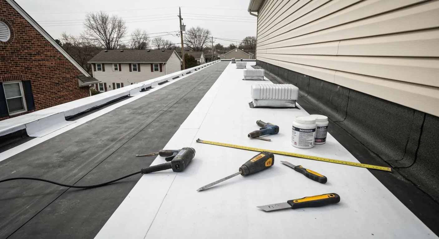 Flat roof installation