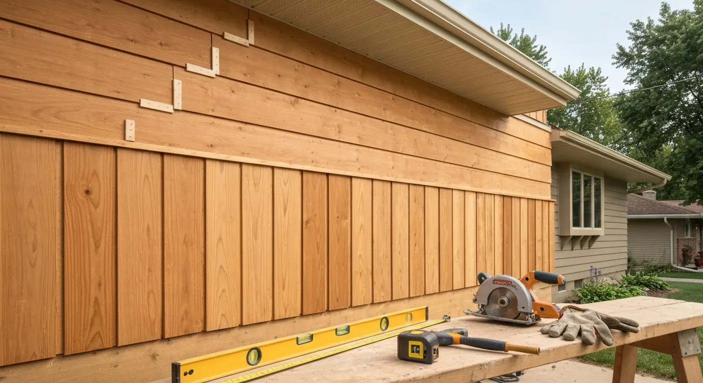 Wood siding installation