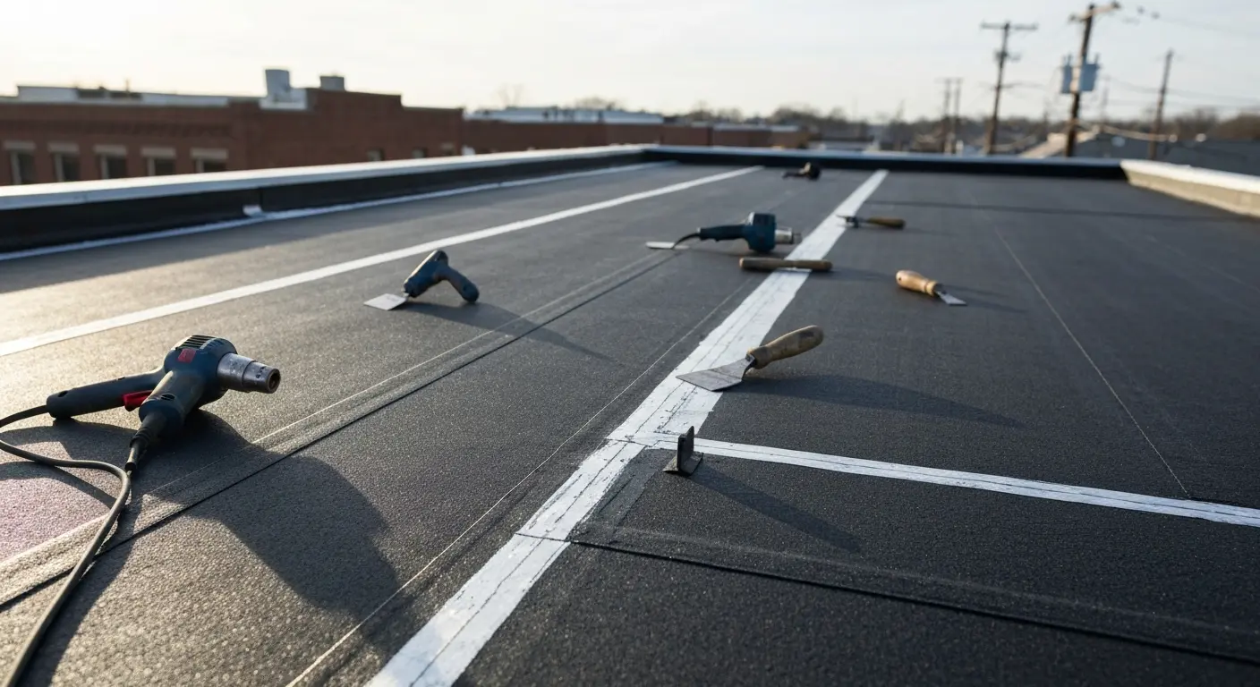 Flat roof repair in Kankakee