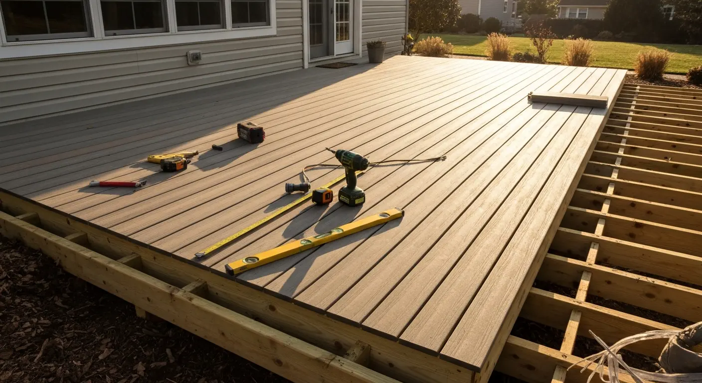 Composite decking installation