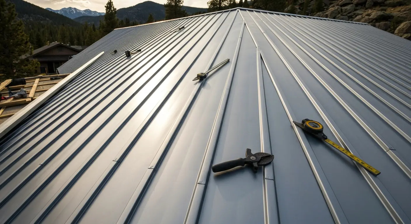 Metal standing seam roof