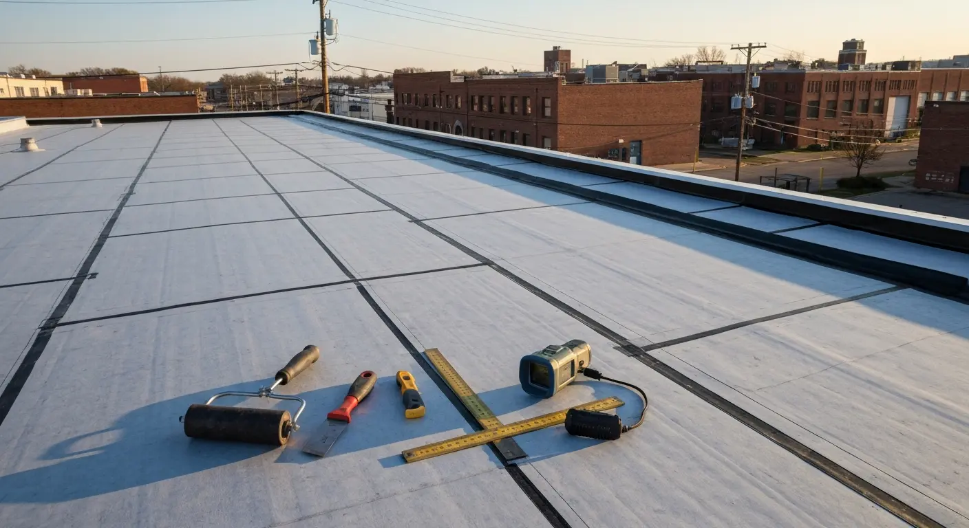 Flat roof membrane system