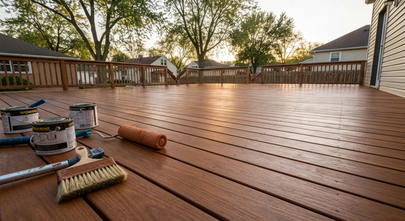 Wood deck staining service