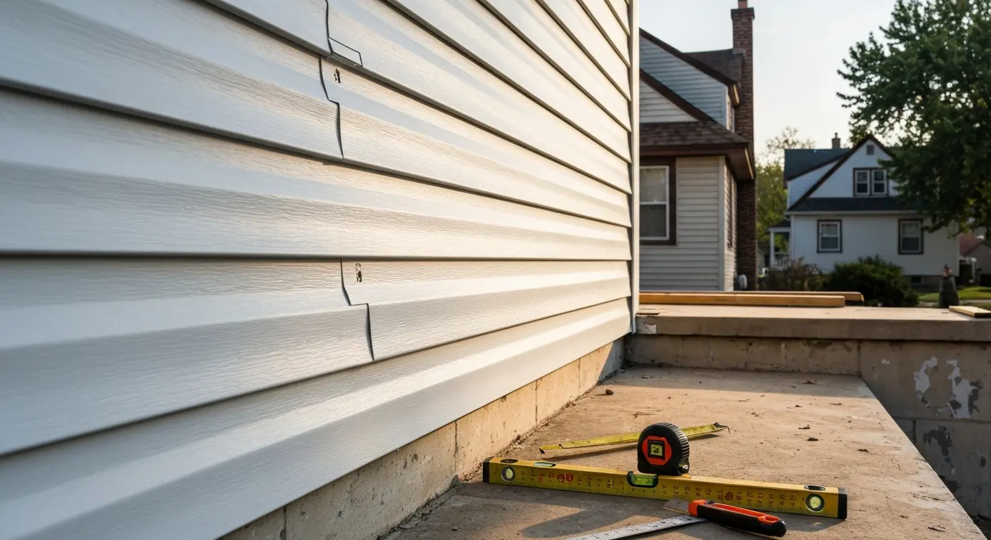 Vinyl siding installation project