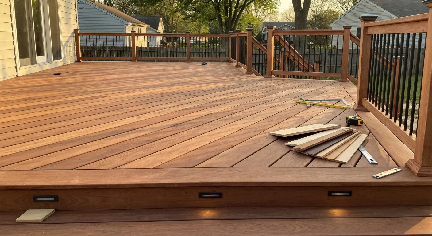 Custom wood deck construction