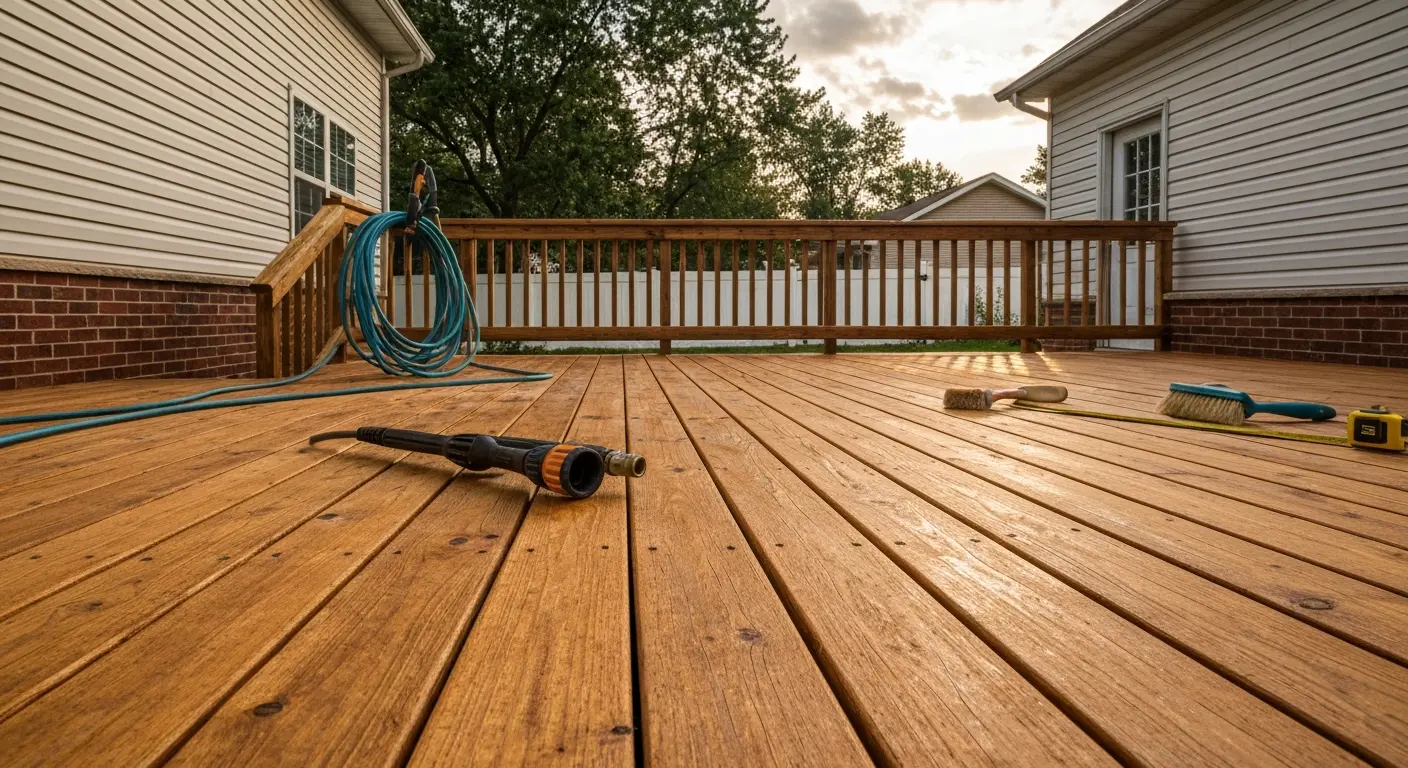 Wood deck repair project