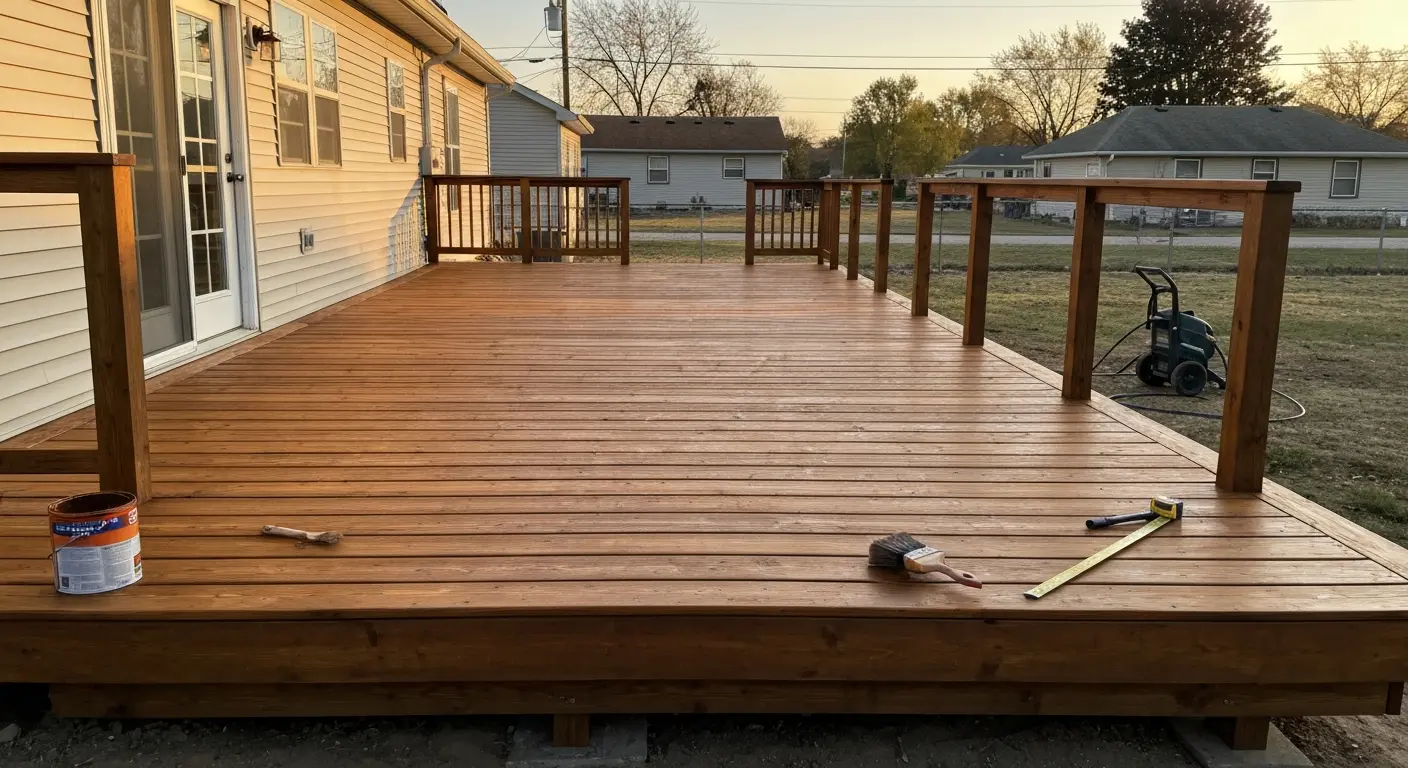 Wood deck installation