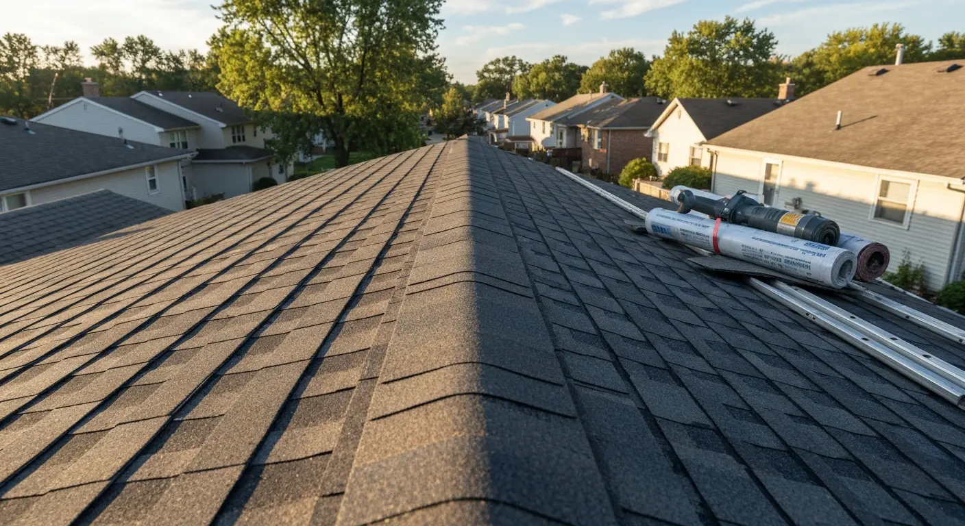 Roof repair in Bolingbrook neighborhood