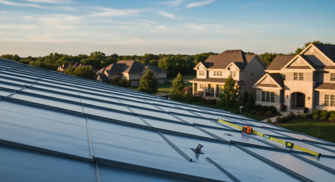 Metal roof on modern home