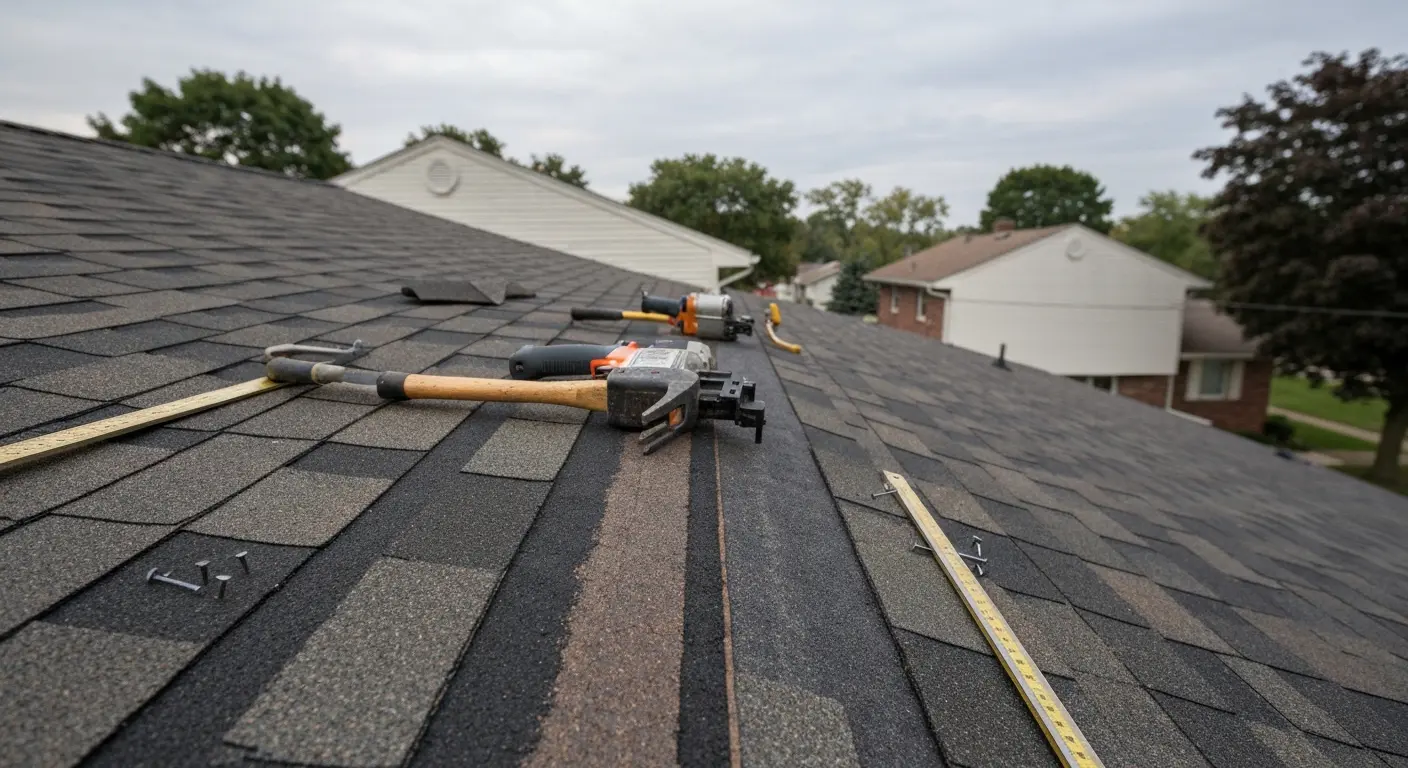 Asphalt shingle roof repair in Kankakee